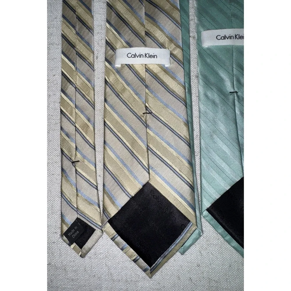 Men's Neck Tie‎ NeckTie LOT of 5 Silk Calvin Klein Croft & Barrow Stripes